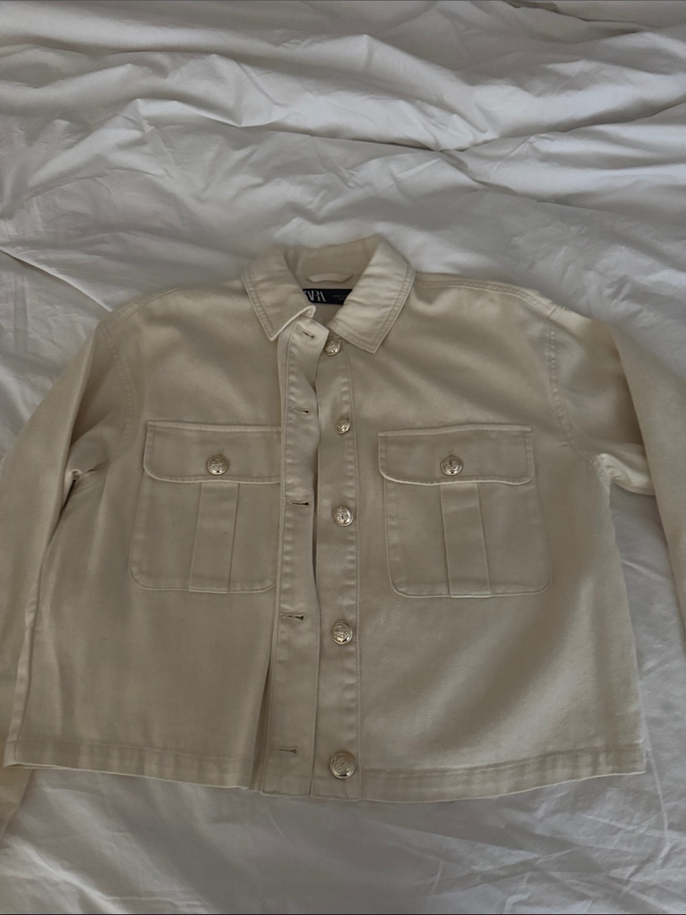 Zara Off-White Jacket with Black Label